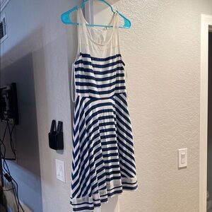 Mystree Blue and White Sleeveless Sundress